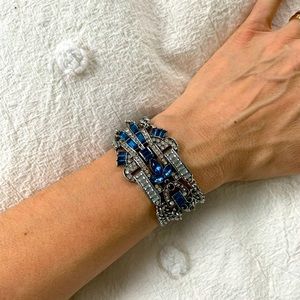 ❤️‍🔥 BUNDLE & SAVE! Art-Deco Style Bracelet with Blue Crystals